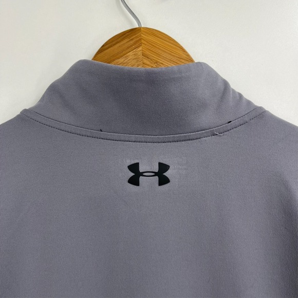 Under Armour Active Jacket Men's L Gray Full Zip Loose Heat Gear Stretch - Picture 9 of 11